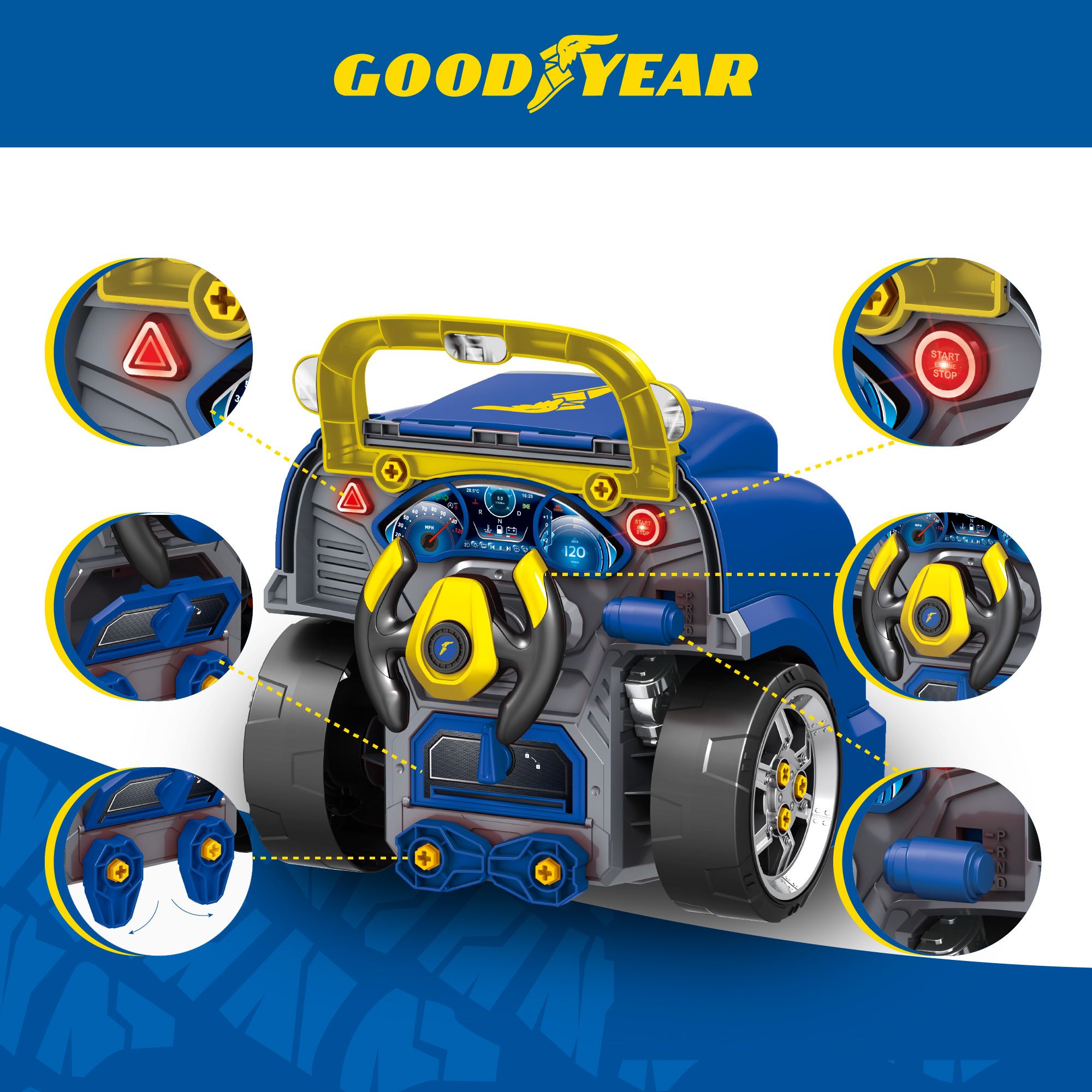 Pretend Play Take Apart Toy Engine Set  — Goodyear wholesale toy