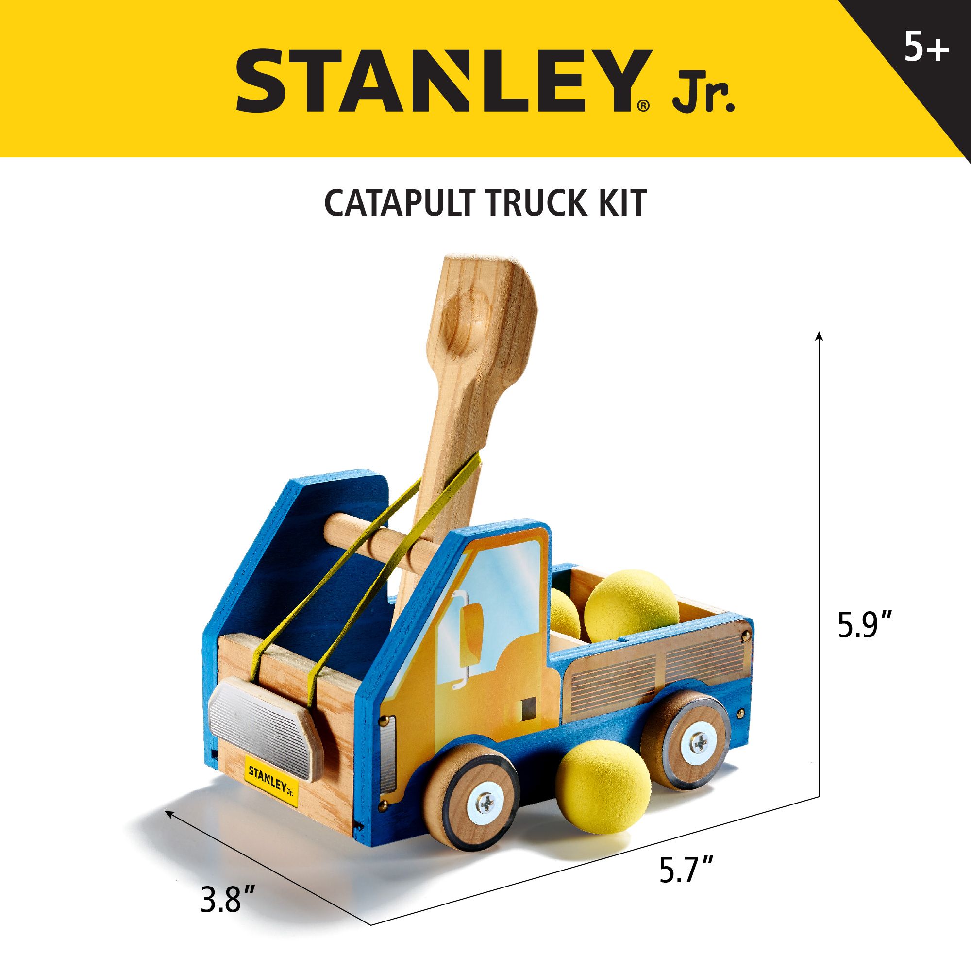 Truck Catapult Kit - 43 piece truck catapult kit, with paintbrush, 4 paints, stickers, and sandpaper included — Stanley Jr wholesale toy