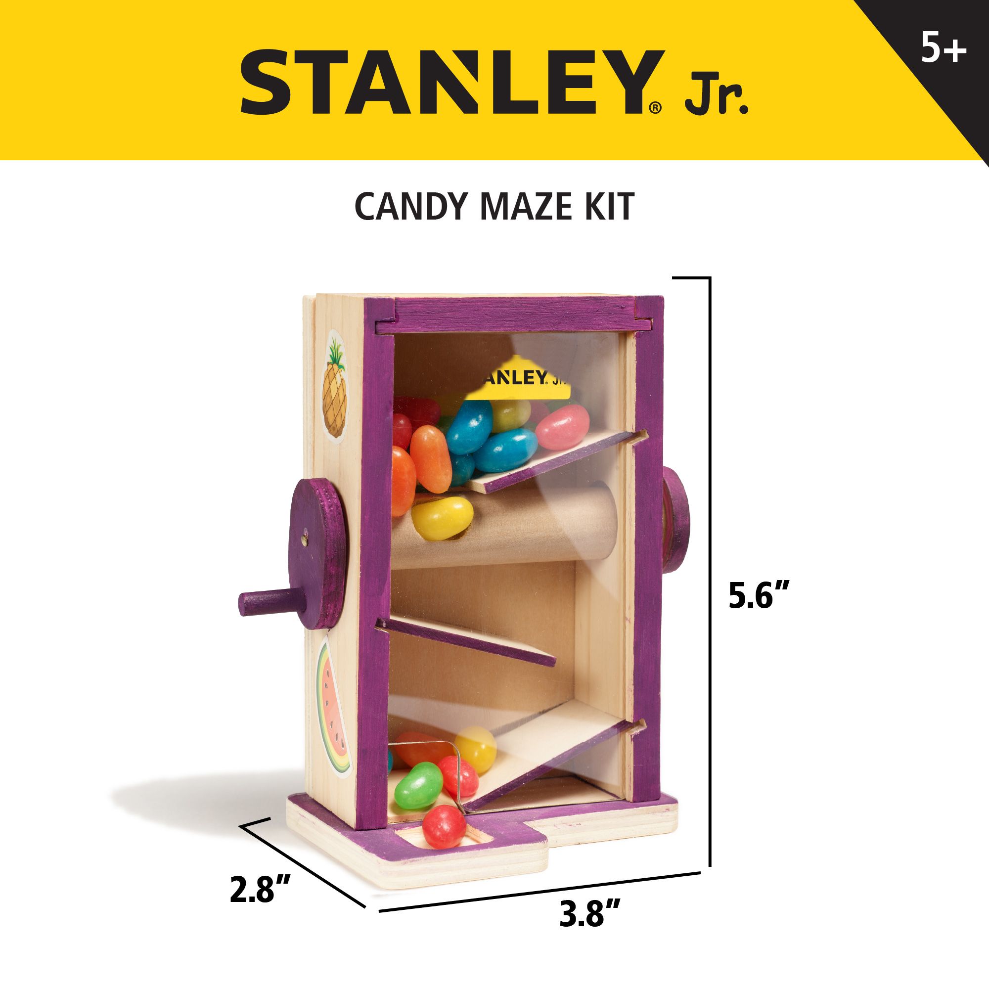 Candy Maze Kit - 23 piece candy maze kit, with paintbrush, 4 paints, stickers, and sandpaper included — Stanley Jr wholesale toy