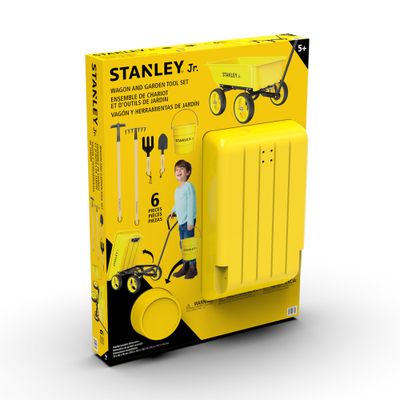 Gardening Tools Set - 6 Pcs Gardening Wagon Set for Kids Incl. Wagon, Straight Rake, Garden Hoe, Large Bucket, Hand Trowel and Hand Fork for Ages 5+ — Stanley Jr wholesale toy