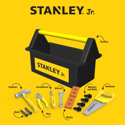 Stanley Jr. Pretend Play Open Toolbox Set 18 Pcs — Stanley Jr wholesale toy
