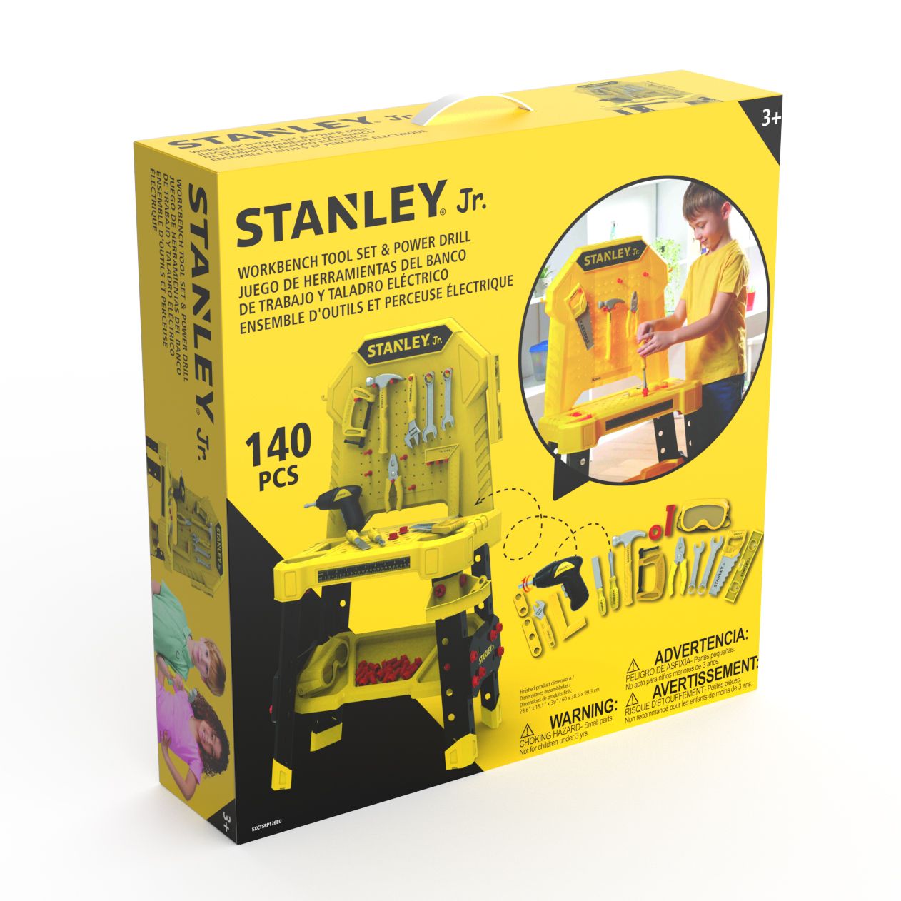 Workbench, Mini drill & Tools Set - 140 Pieces — Stanley Jr wholesale toy