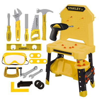 Stanley Jr.Workbench, Mini drill & Tool Set -140 Pcs — Stanley Jr wholesale toy