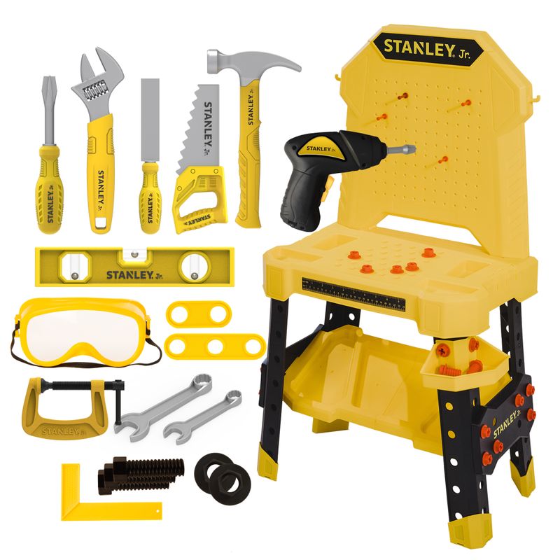 Stanley Jr.Workbench, Mini drill & Tool Set -140 Pcs — Stanley Jr wholesale toy