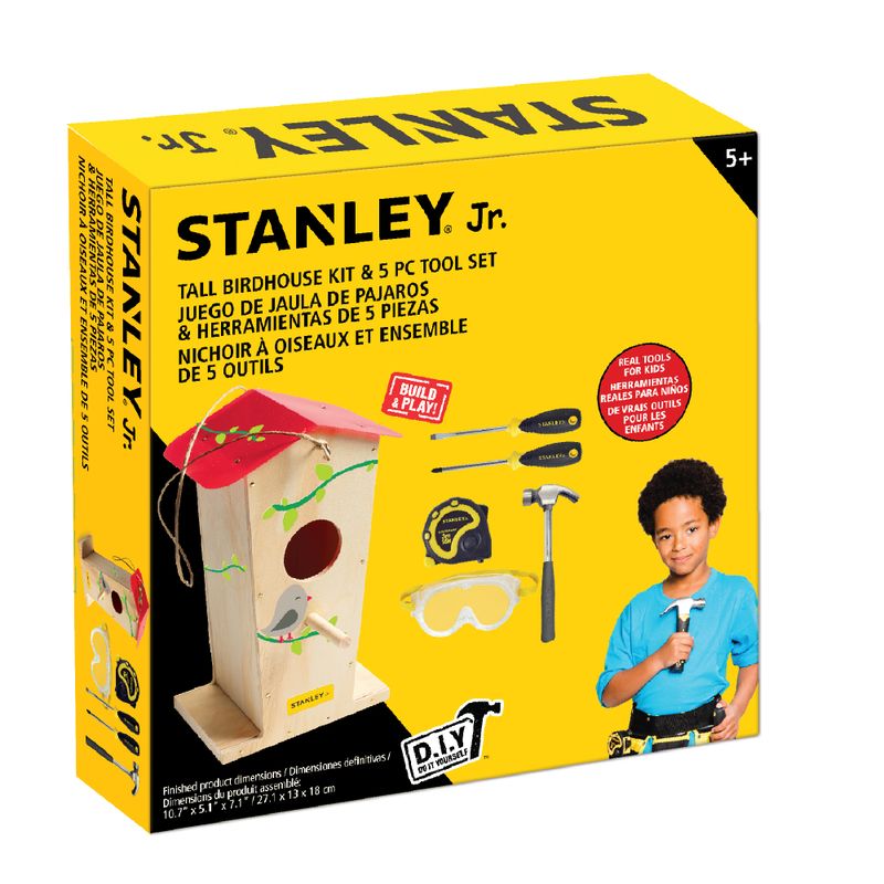 PULL BACK SPORTS CAR KIT & 5 PIECE TOOL SET
Includes: JK030-SY Pull Back Sports Car kit; Hammer; Safety Goggles; Phillips Screwdriver no. 1; Phillips Screwdriver no. 2; Tape Measure — Stanley Jr wholesale toy