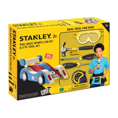 TALL BIRDHOUSE KIT & 5 PIECE TOOL SET
Includes: OK008-SY Tall Birdhouse kit; Hammer; Safety Goggles; Phillips Screwdriver no. 1; Phillips Screwdriver no. 2; Tape Measure — Stanley Jr wholesale toy
