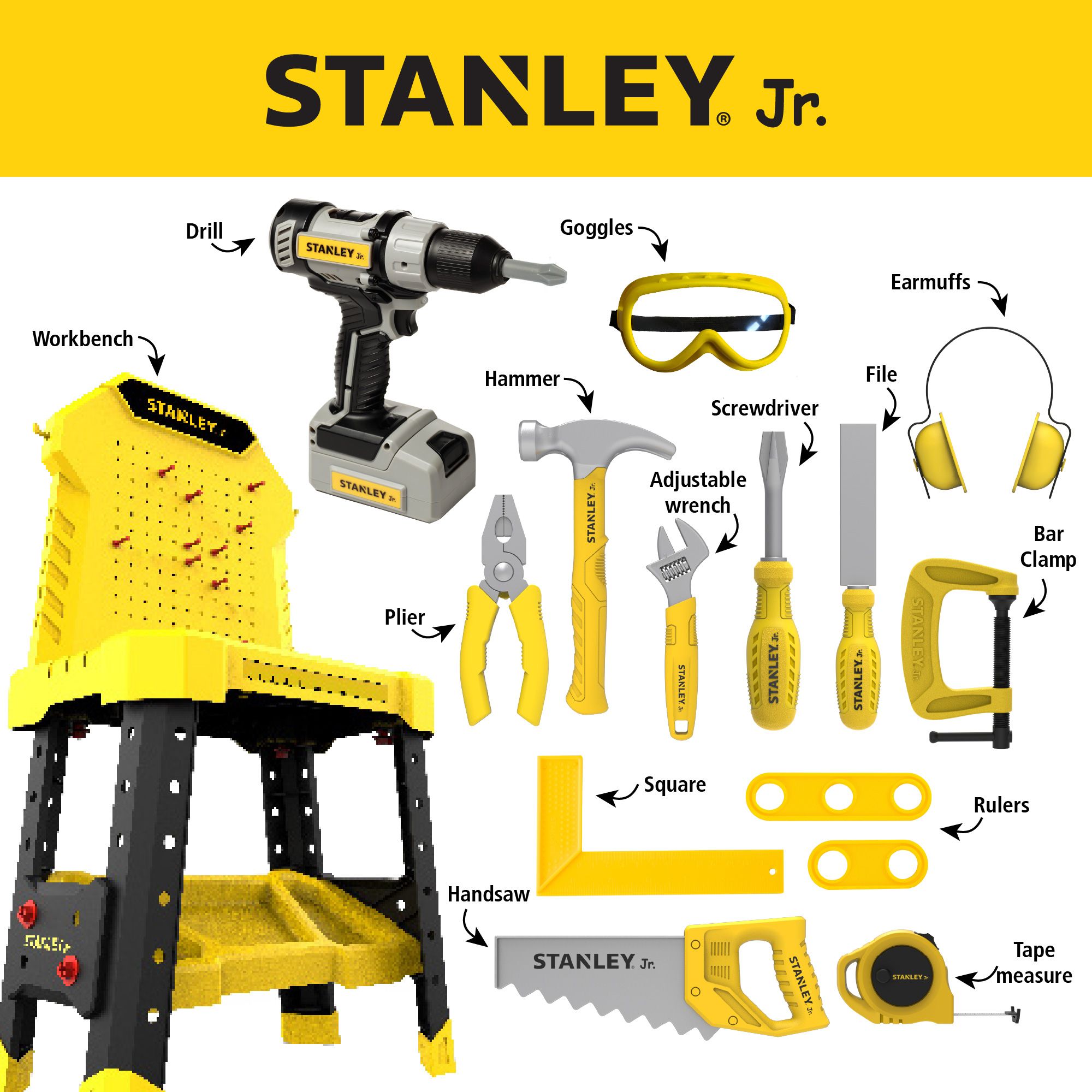 Workbench Tool Set With Drill — Stanley Jr wholesale toy